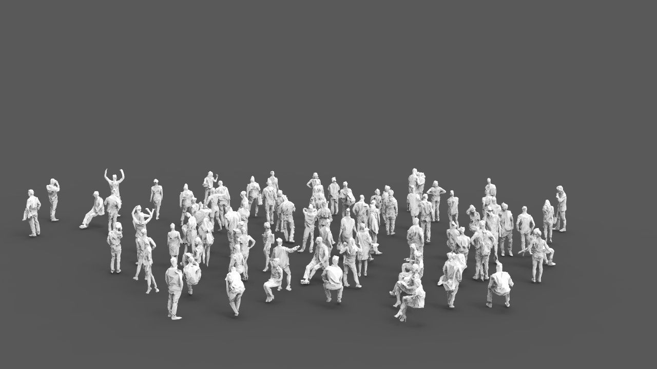 88 low poly people Low-poly 3D model_7