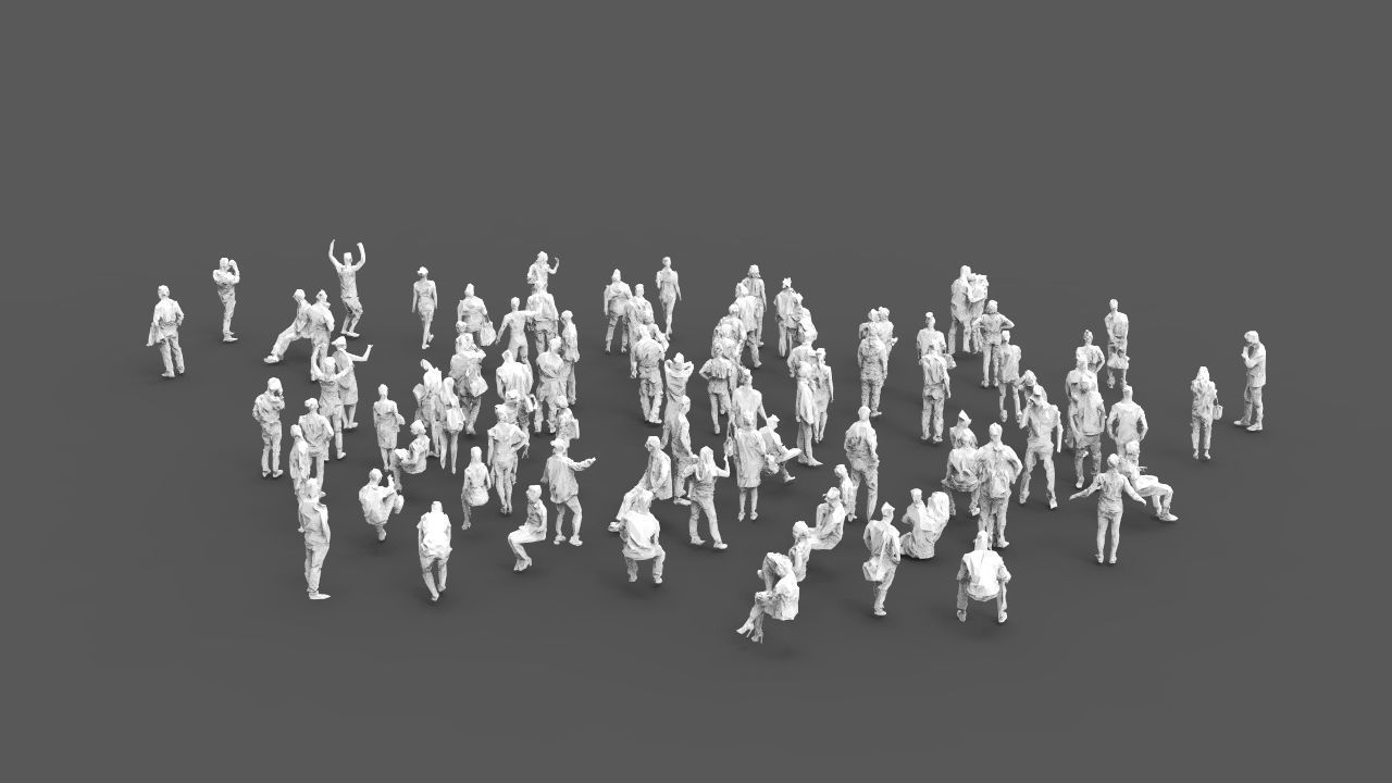 88 low poly people Low-poly 3D model_9
