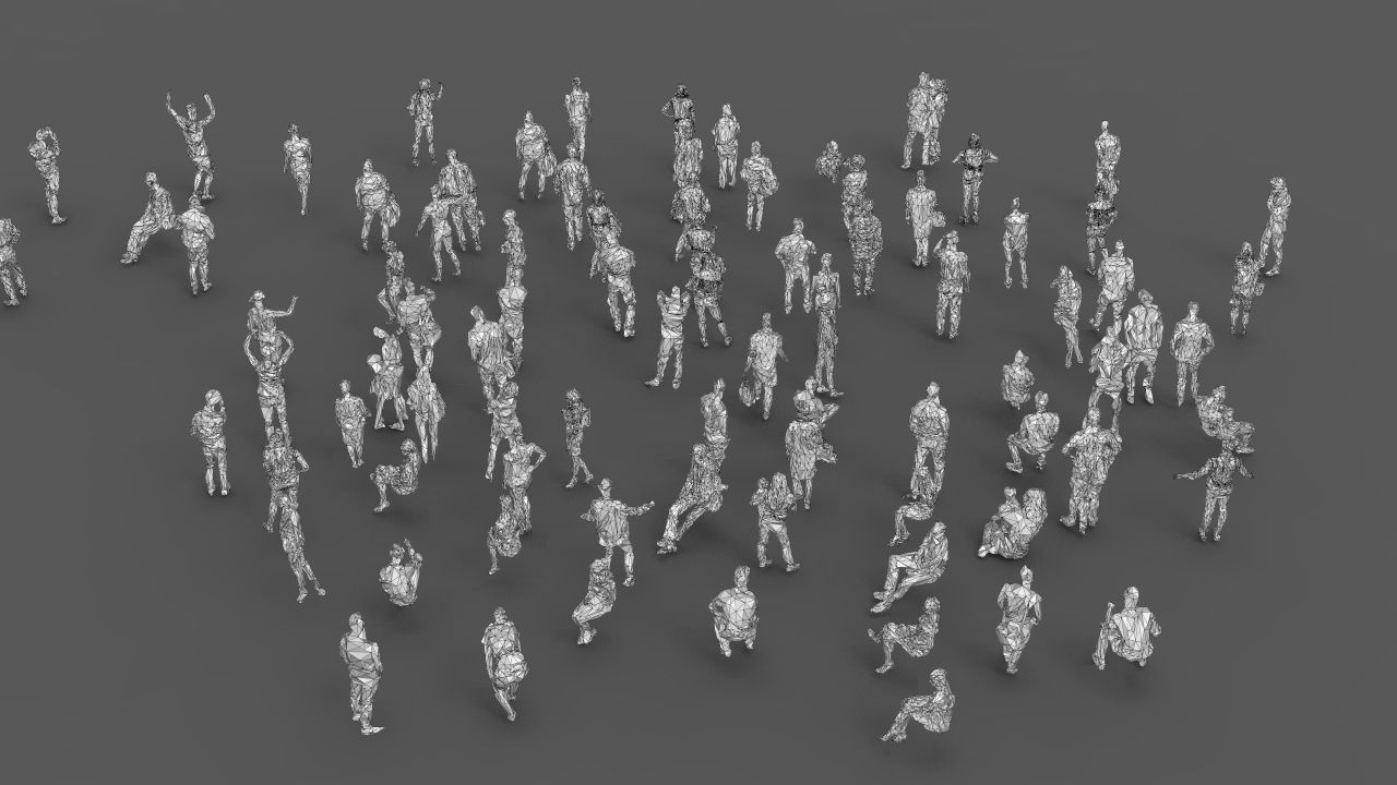 88 low poly people Low-poly 3D model_11