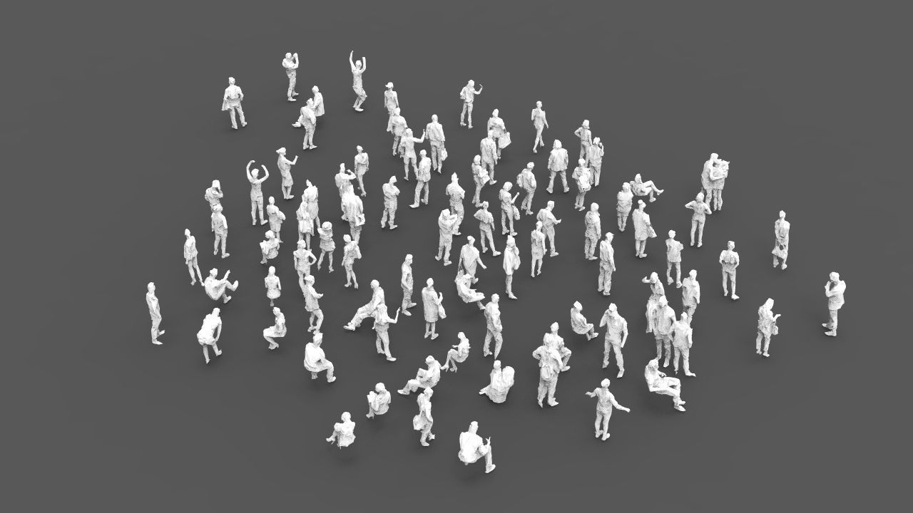 88 low poly people Low-poly 3D model_8