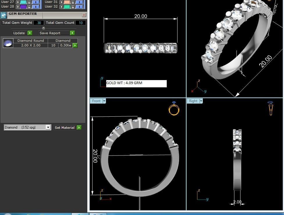 Women Ring 3dm render detail 3D print model_8