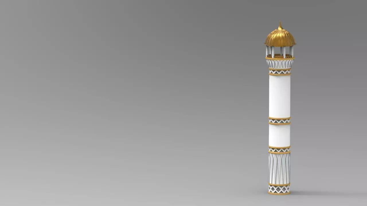 Minaret mosque 3D model_0