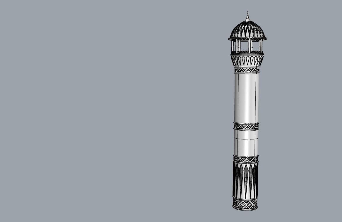 Minaret mosque 3D model_4