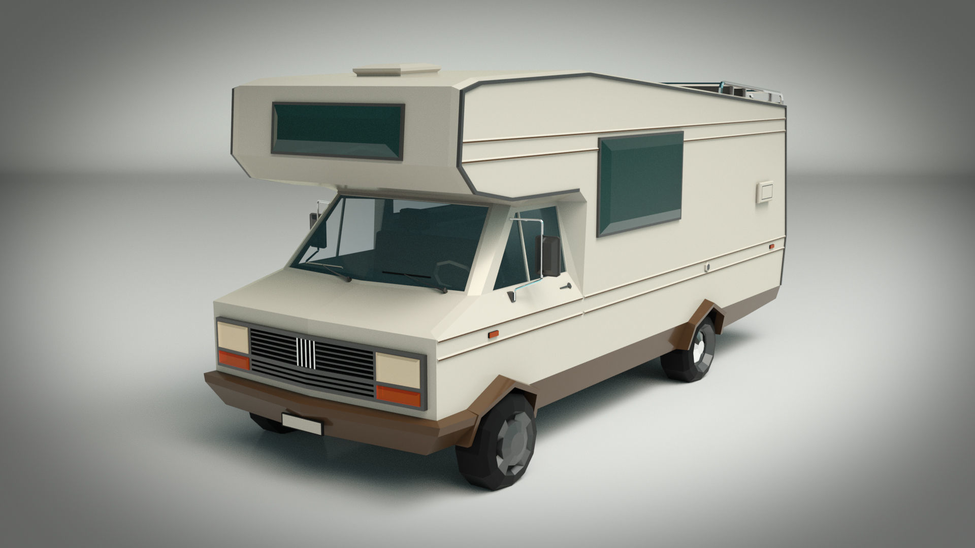 Low Poly Motorhome 01 Low-poly 3D model_2