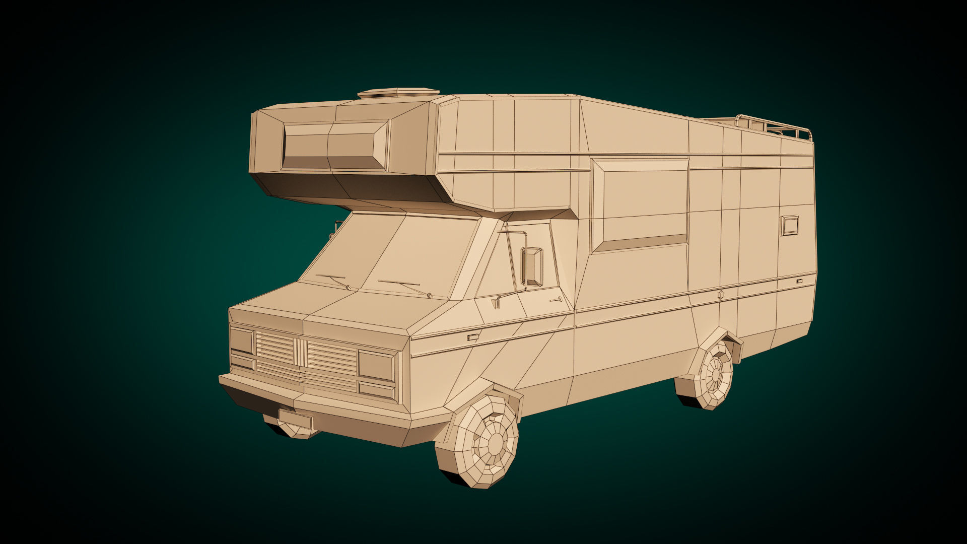Low Poly Motorhome 01 Low-poly 3D model_9