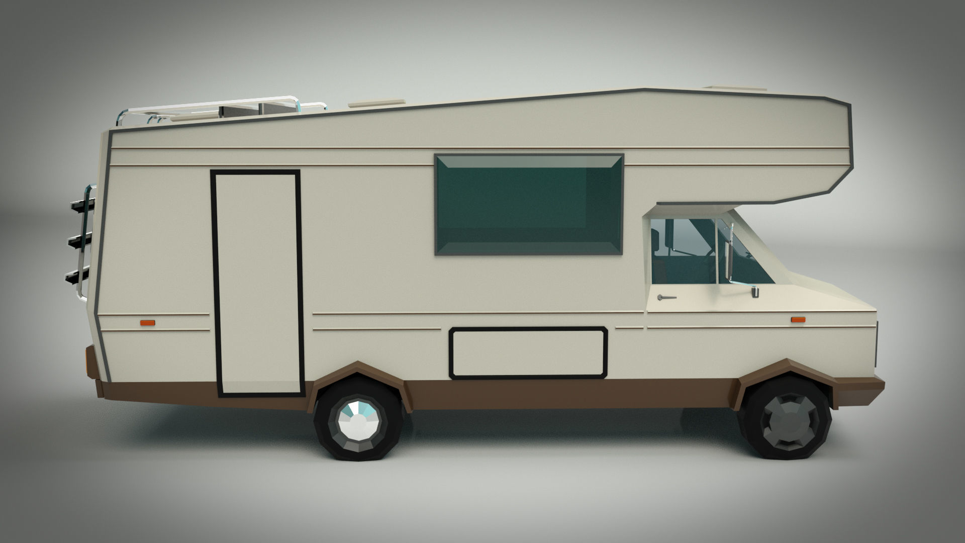 Low Poly Motorhome 01 Low-poly 3D model_7