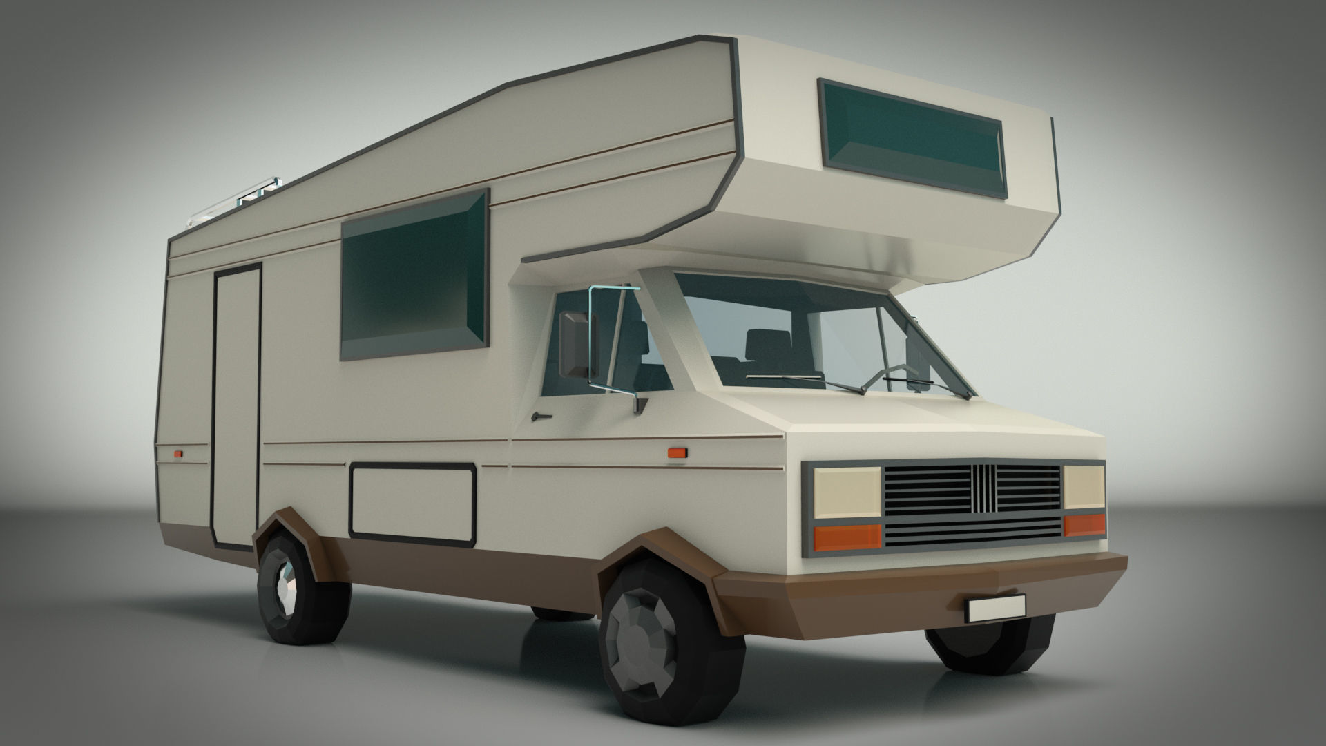 Low Poly Motorhome 01 Low-poly 3D model_6