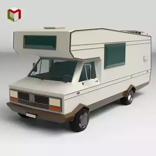 Low Poly Motorhome 01 Low-poly 3D model