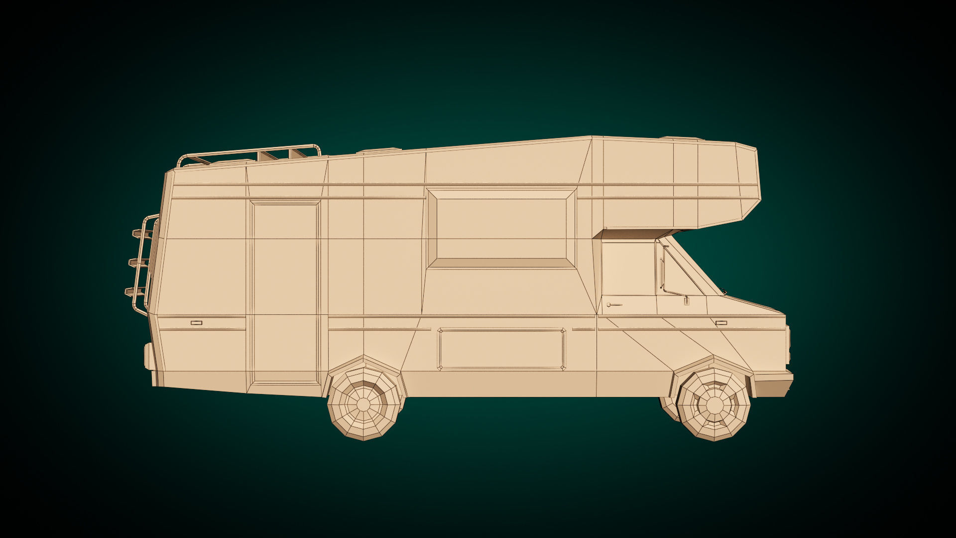 Low Poly Motorhome 01 Low-poly 3D model_11