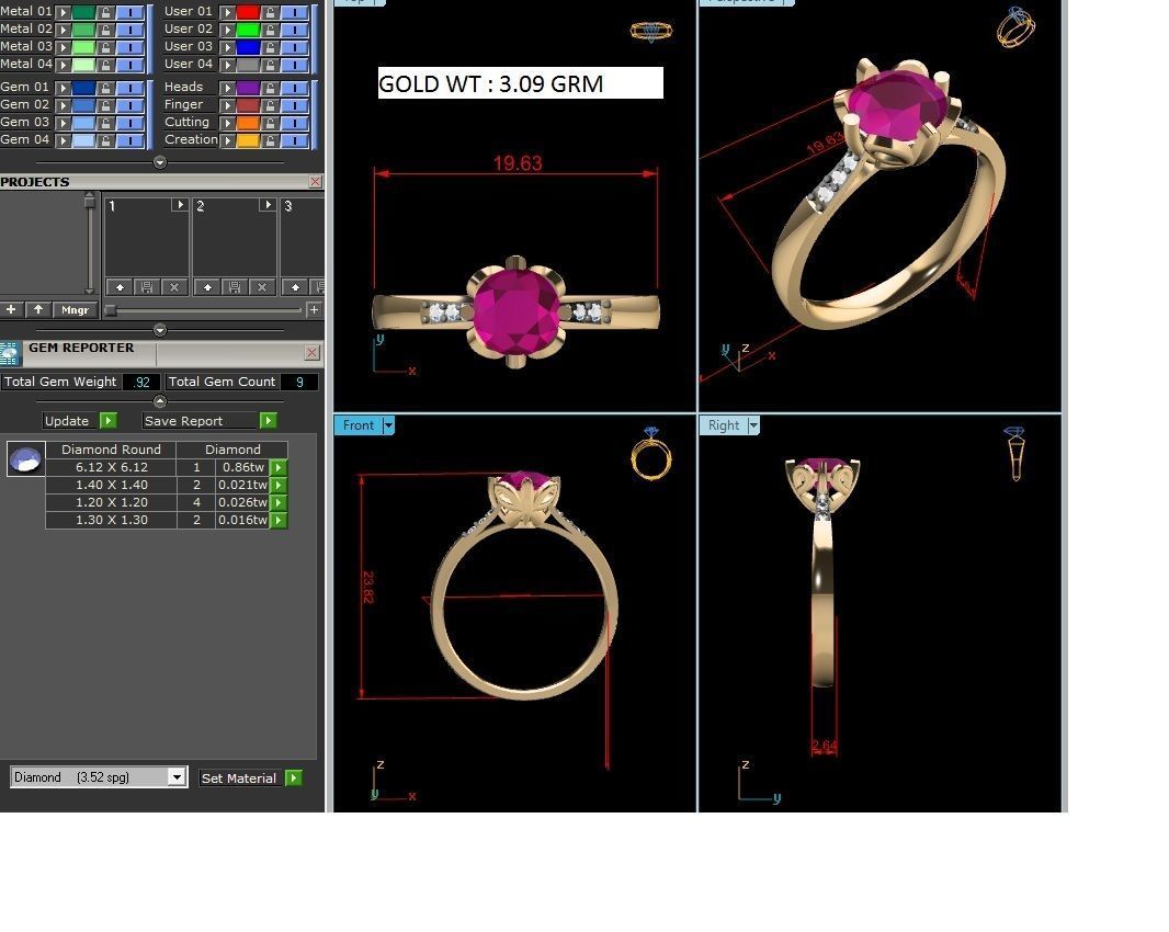 Women Ring 3dm render detail 3D print model_6