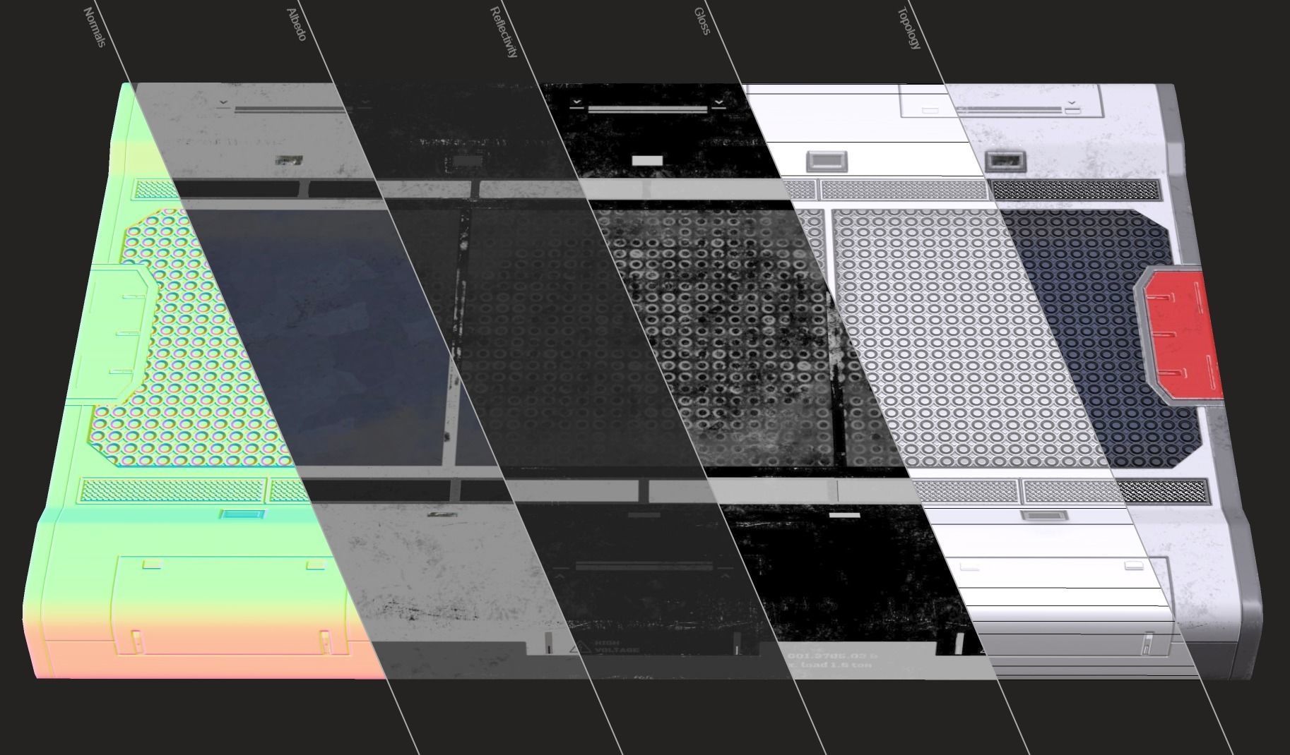 Sci-Fi Modular Platform Low-poly 3D model_15