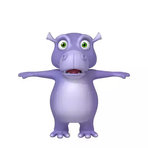 Hippopotamus hippo character 3D model