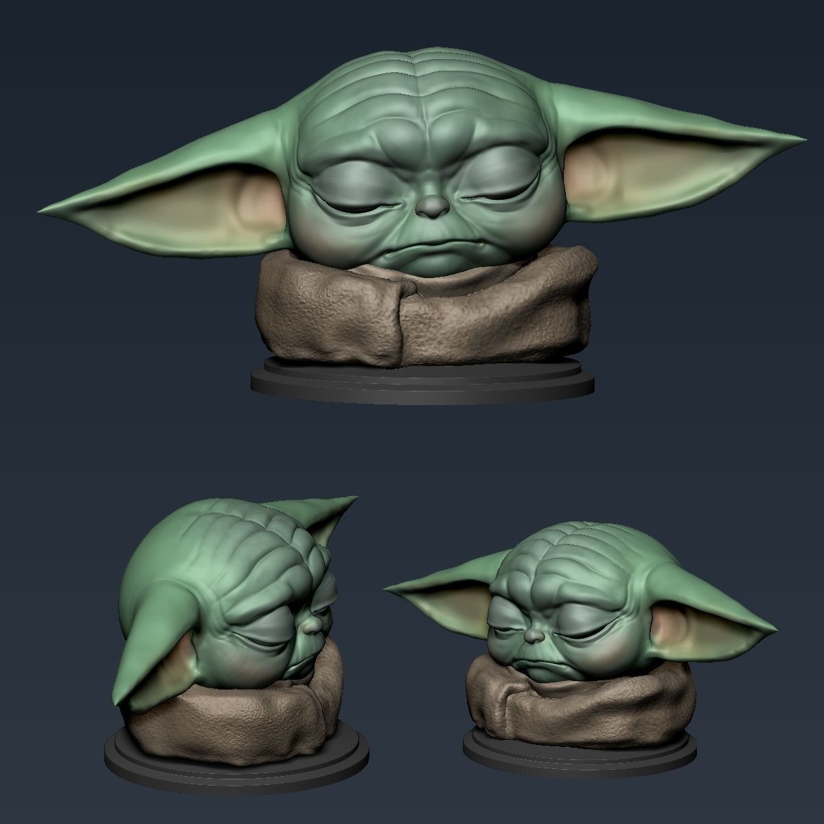 Yoda baby Sleep free 3D model 3D printable CGTrader