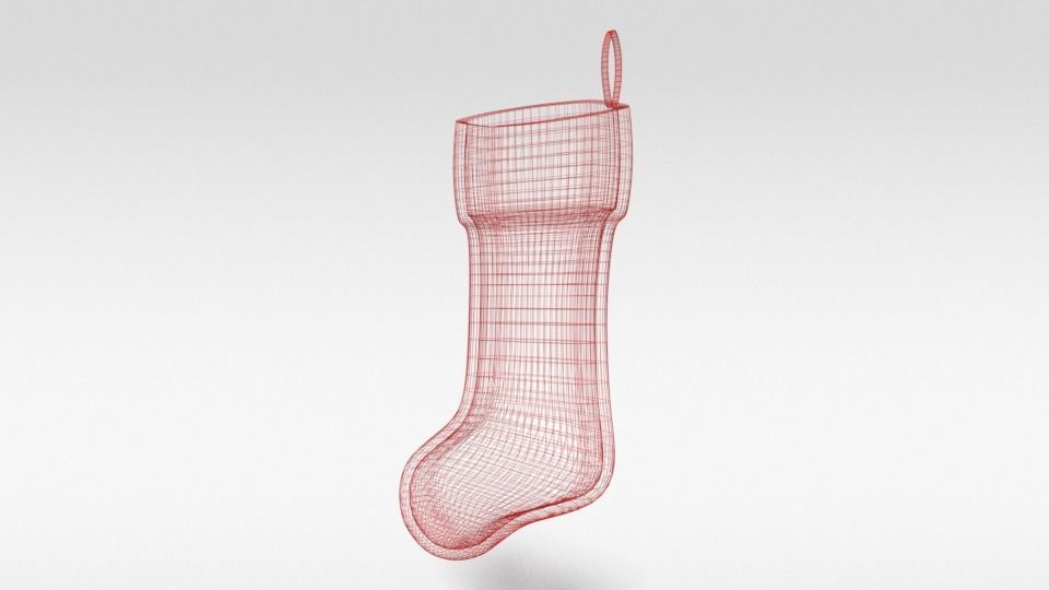 Cartoon Christmas Stocking 3D model_16