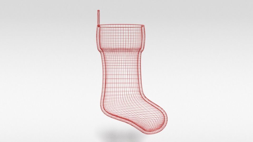 Cartoon Christmas Stocking 3D model_11