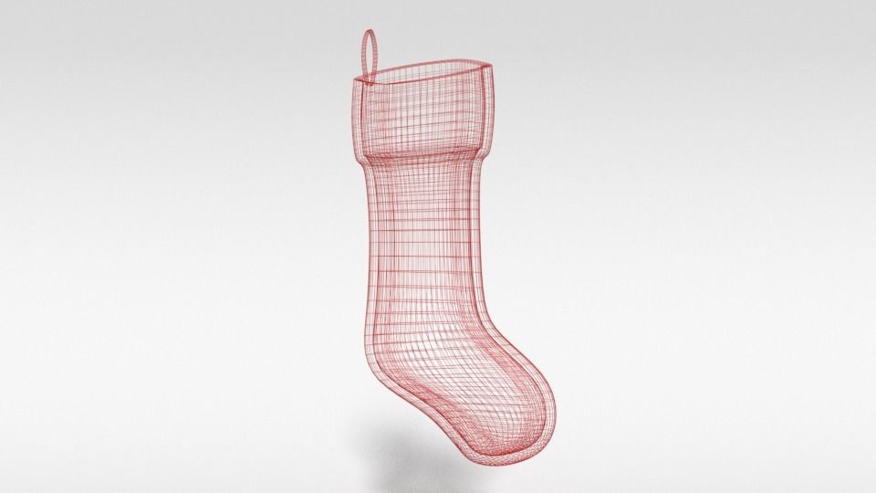 Cartoon Christmas Stocking 3D model_12