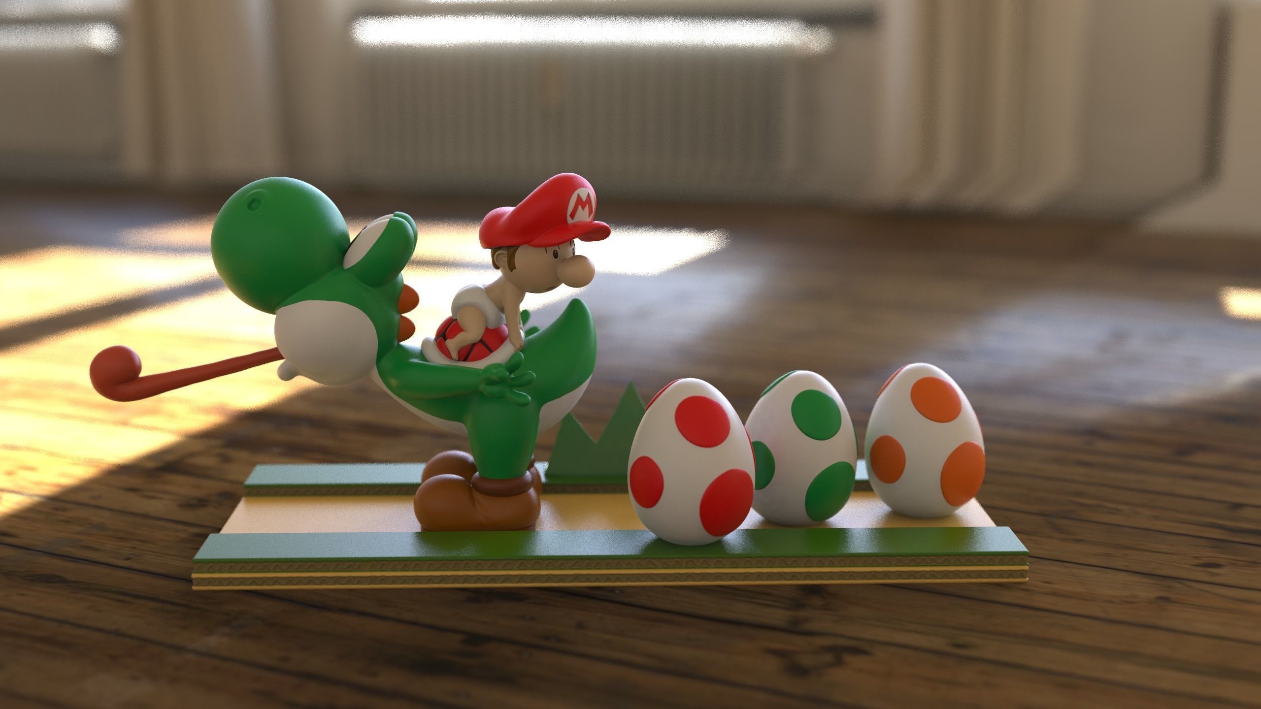 Baby Mario and Yoshi  3D print model_3