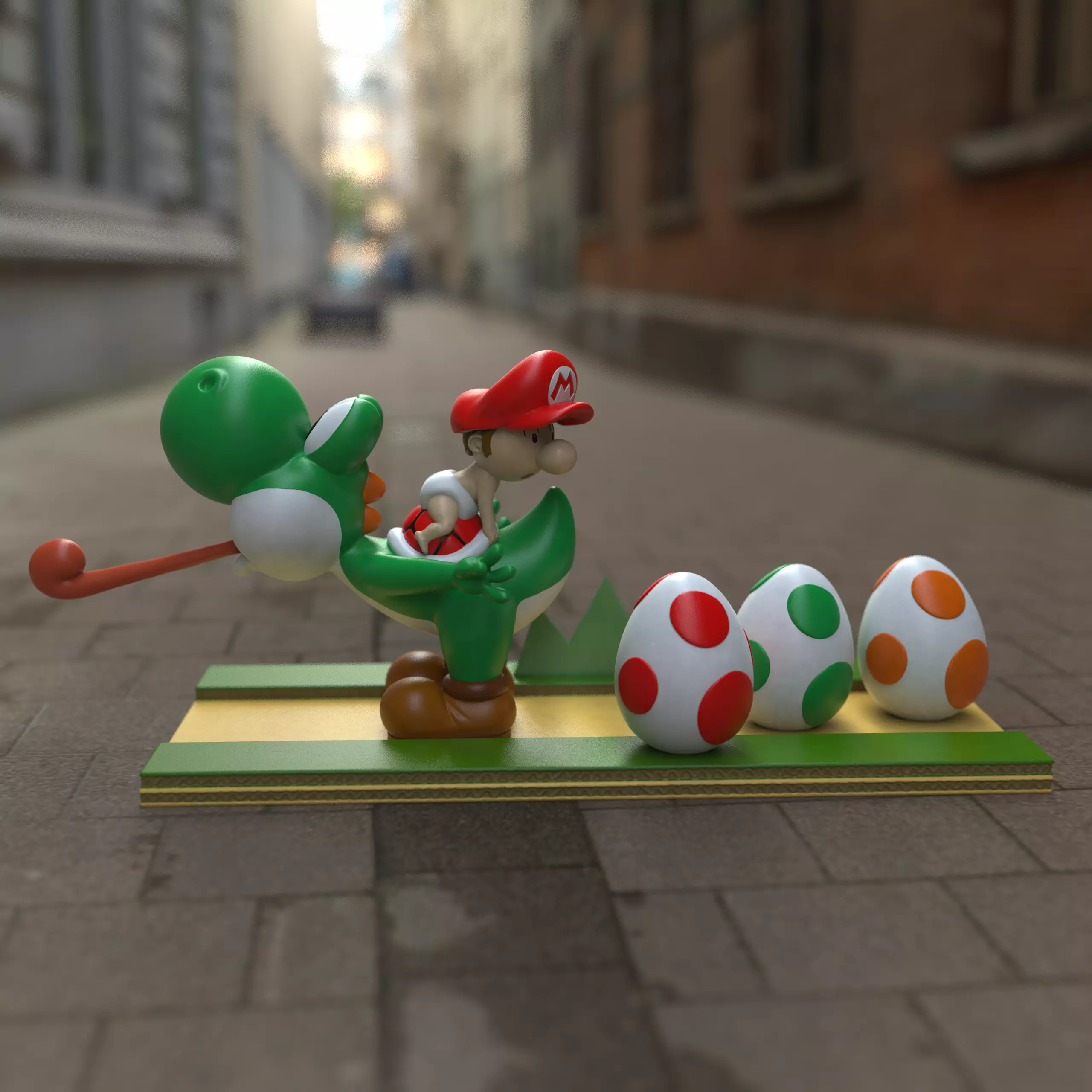 Baby Mario and Yoshi  3D print model_0