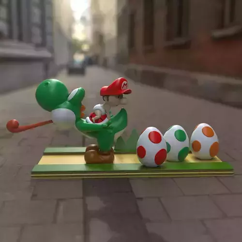 Baby Mario and Yoshi  3D print model