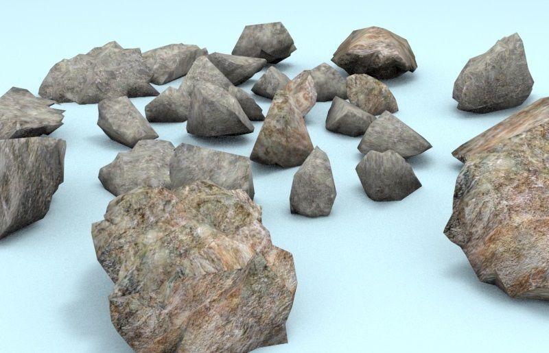 The Rocks pile of Low-poly 3D model_1