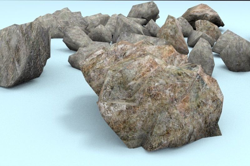 The Rocks pile of Low-poly 3D model_2