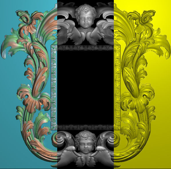 3D Frame - Wood Carving STL Model for CNC Router 3D print model_10