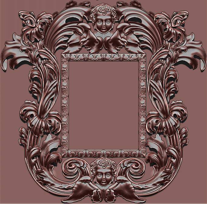 3D Frame - Wood Carving STL Model for CNC Router 3D print model_1