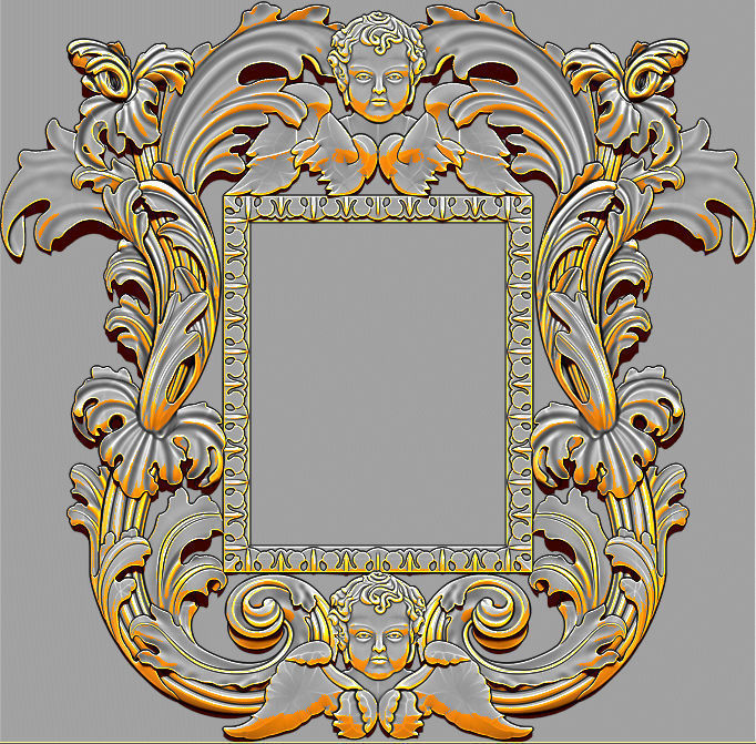 3D Frame - Wood Carving STL Model for CNC Router 3D print model_4