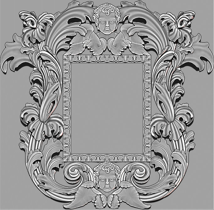3D Frame - Wood Carving STL Model for CNC Router 3D print model_5