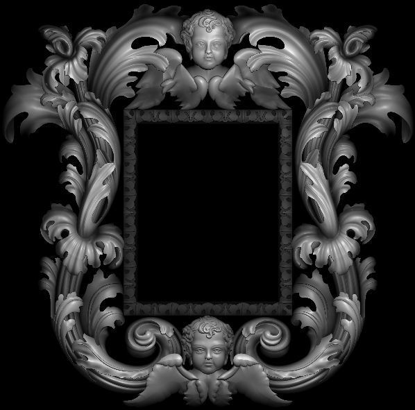 3D Frame - Wood Carving STL Model for CNC Router 3D print model_11