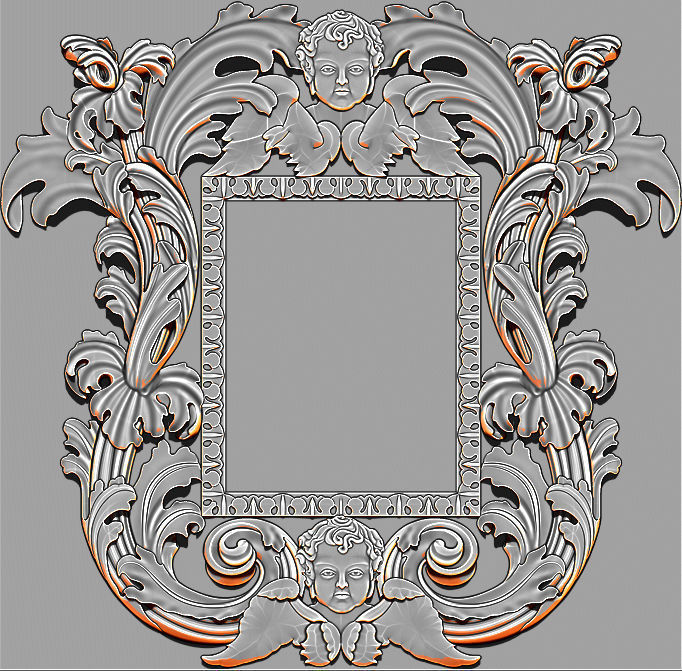 3D Frame - Wood Carving STL Model for CNC Router 3D print model_3