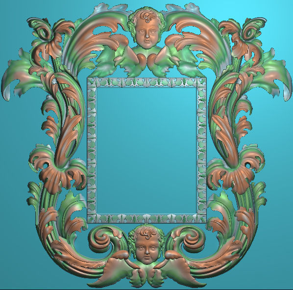 3D Frame - Wood Carving STL Model for CNC Router 3D print model_13