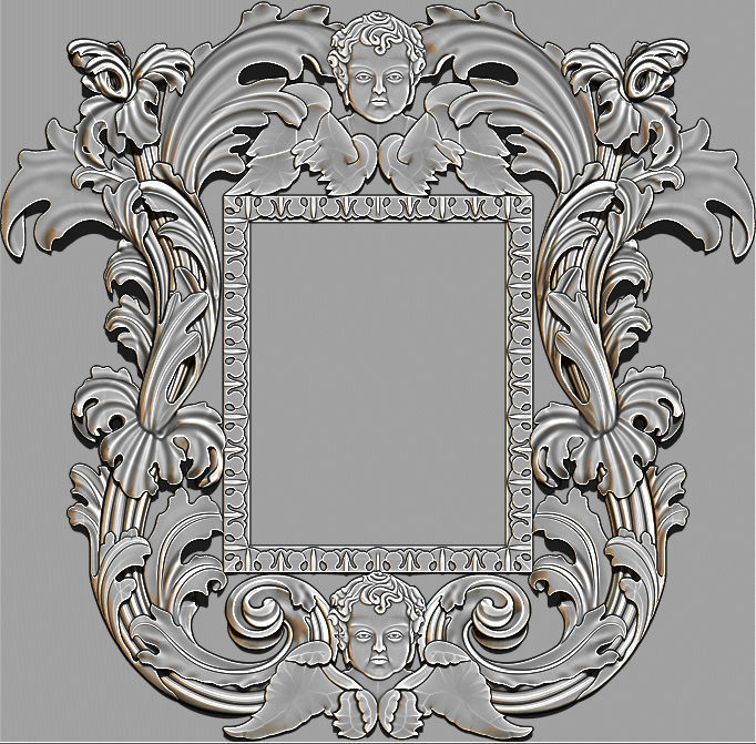 3D Frame - Wood Carving STL Model for CNC Router 3D print model_8