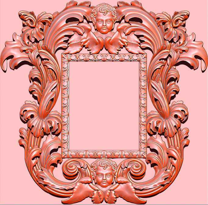 3D Frame - Wood Carving STL Model for CNC Router 3D print model_9