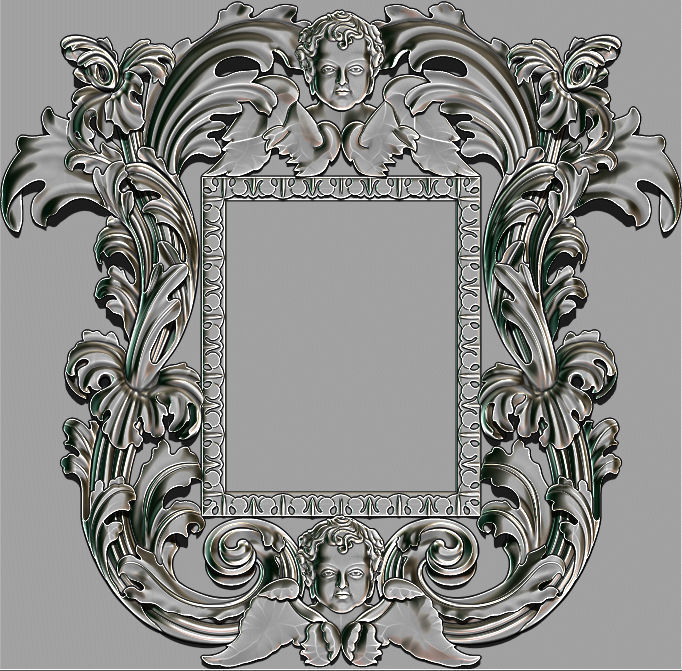 3D Frame - Wood Carving STL Model for CNC Router 3D print model_7