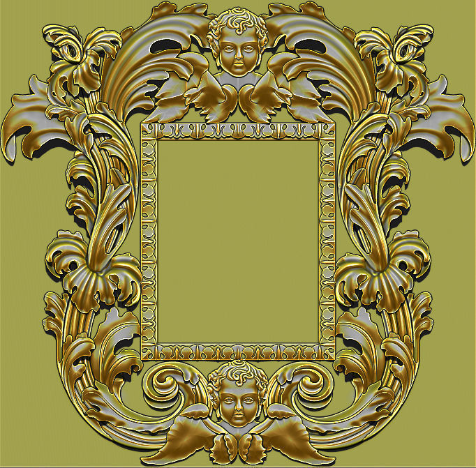 3D Frame - Wood Carving STL Model for CNC Router 3D print model_2