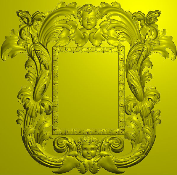 3D Frame - Wood Carving STL Model for CNC Router 3D print model_12