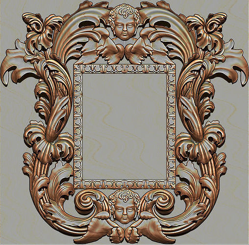 3D Frame - Wood Carving STL Model for CNC Router 3D print model