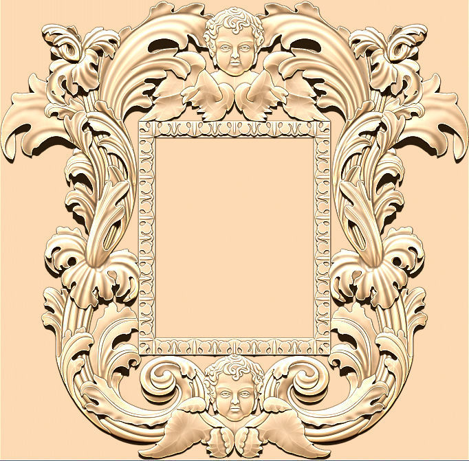 3D Frame - Wood Carving STL Model for CNC Router 3D print model_6