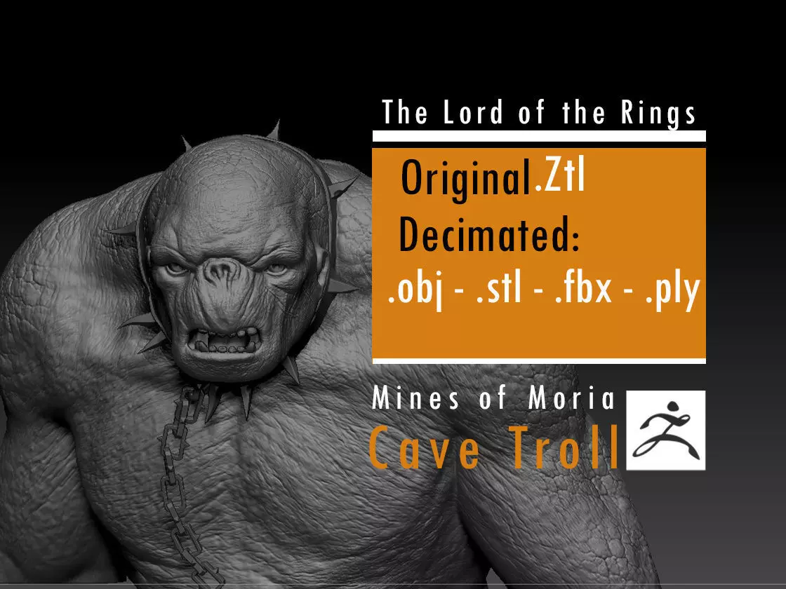 Cave Troll - The Lord of the Rings 3D print model_0