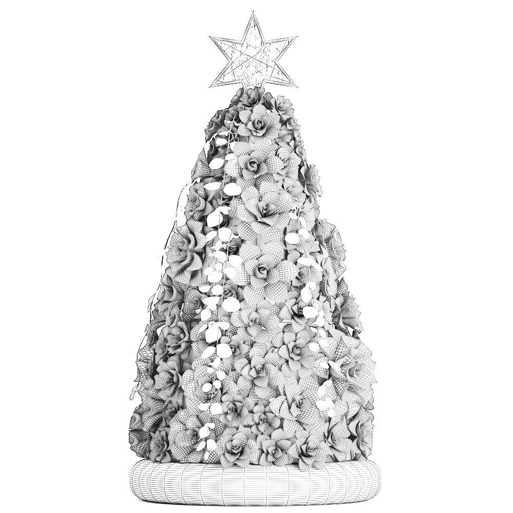 New Year tree made of succulents 421 3D model_8