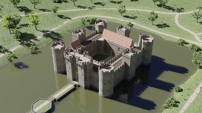 Castle Bodiam Low-poly 3D model