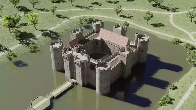 Castle Bodiam Low-poly 3D model