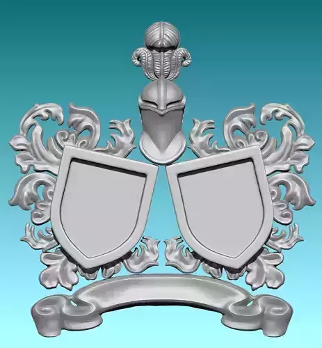 Blason Medieval -  Escudo de Armas STL CNC ARTCAM ASPIRE 3D print model