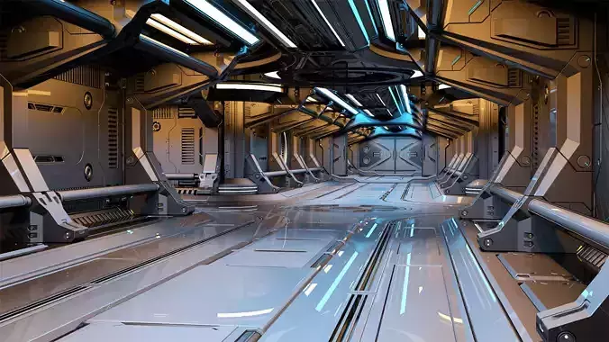 Sci-Fi Modular Corridor 2  3D model