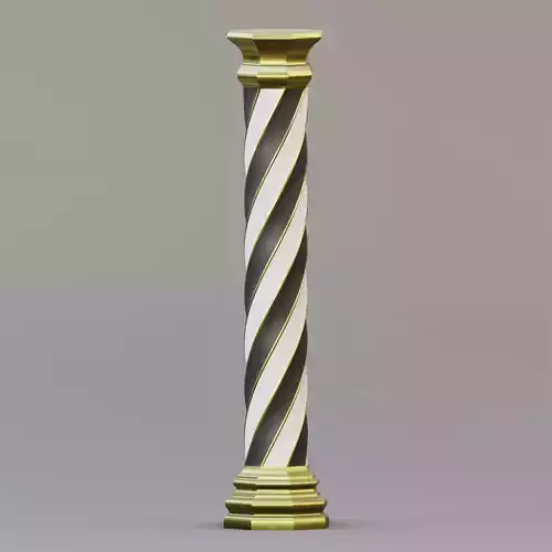Twisted column Low-poly 3D model