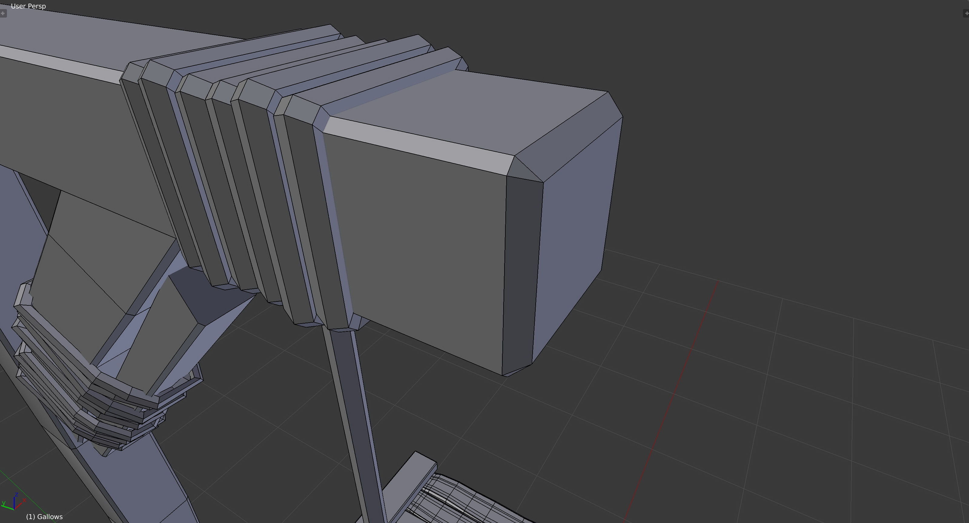 Medieval Gallows Low-poly 3D model_22