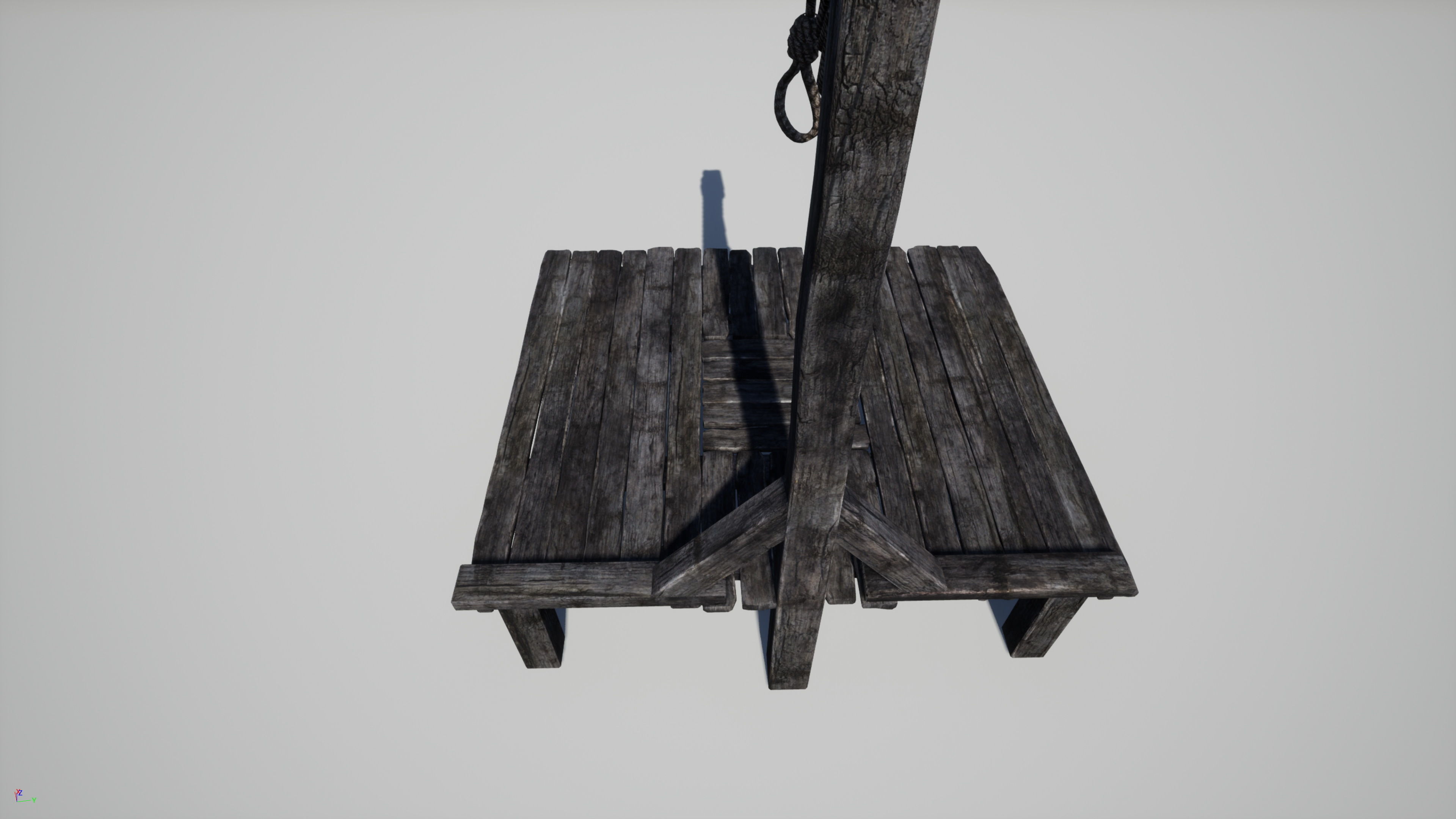 Medieval Gallows Low-poly 3D model_8