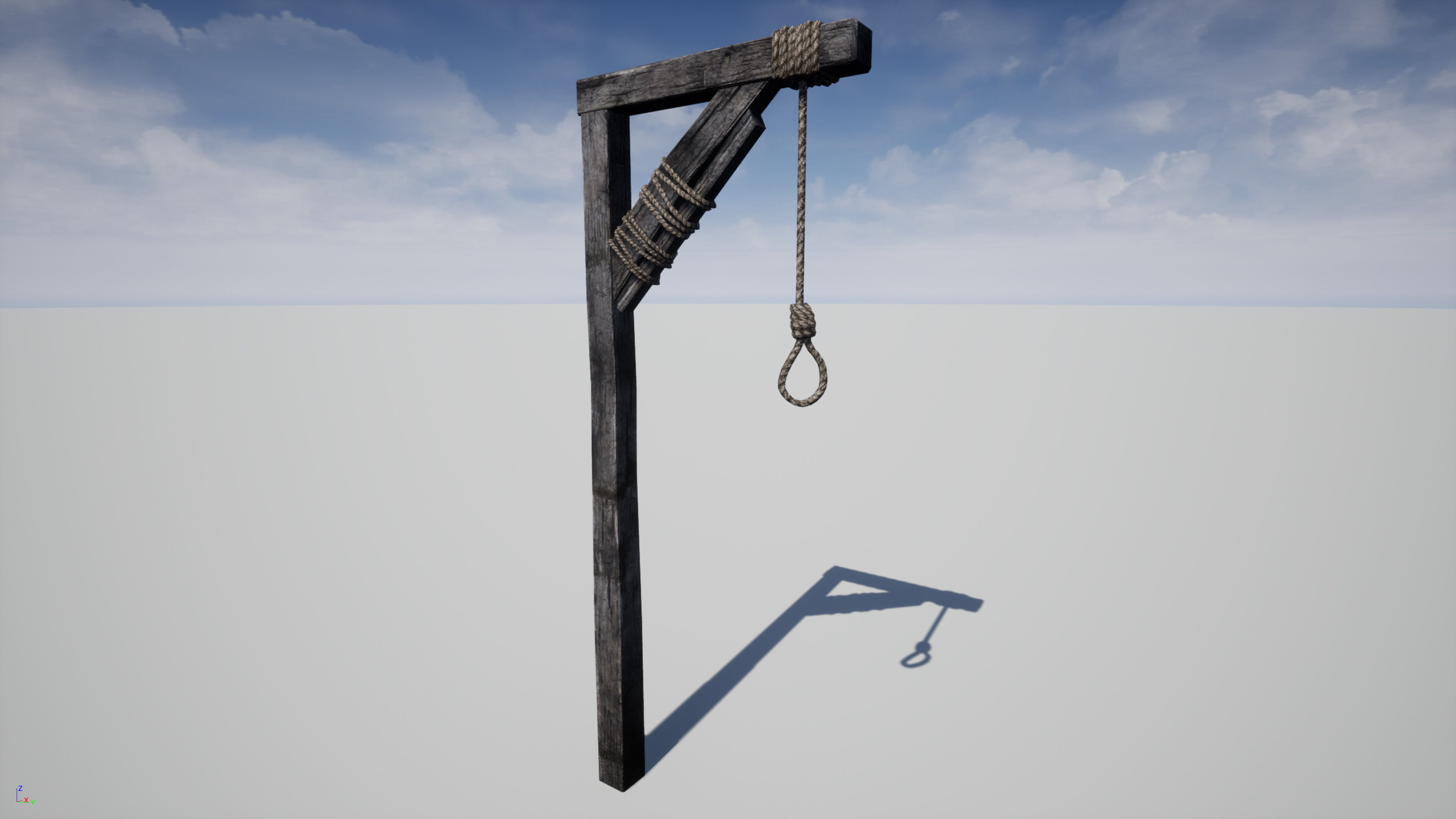 Medieval Gallows Low-poly 3D model_14