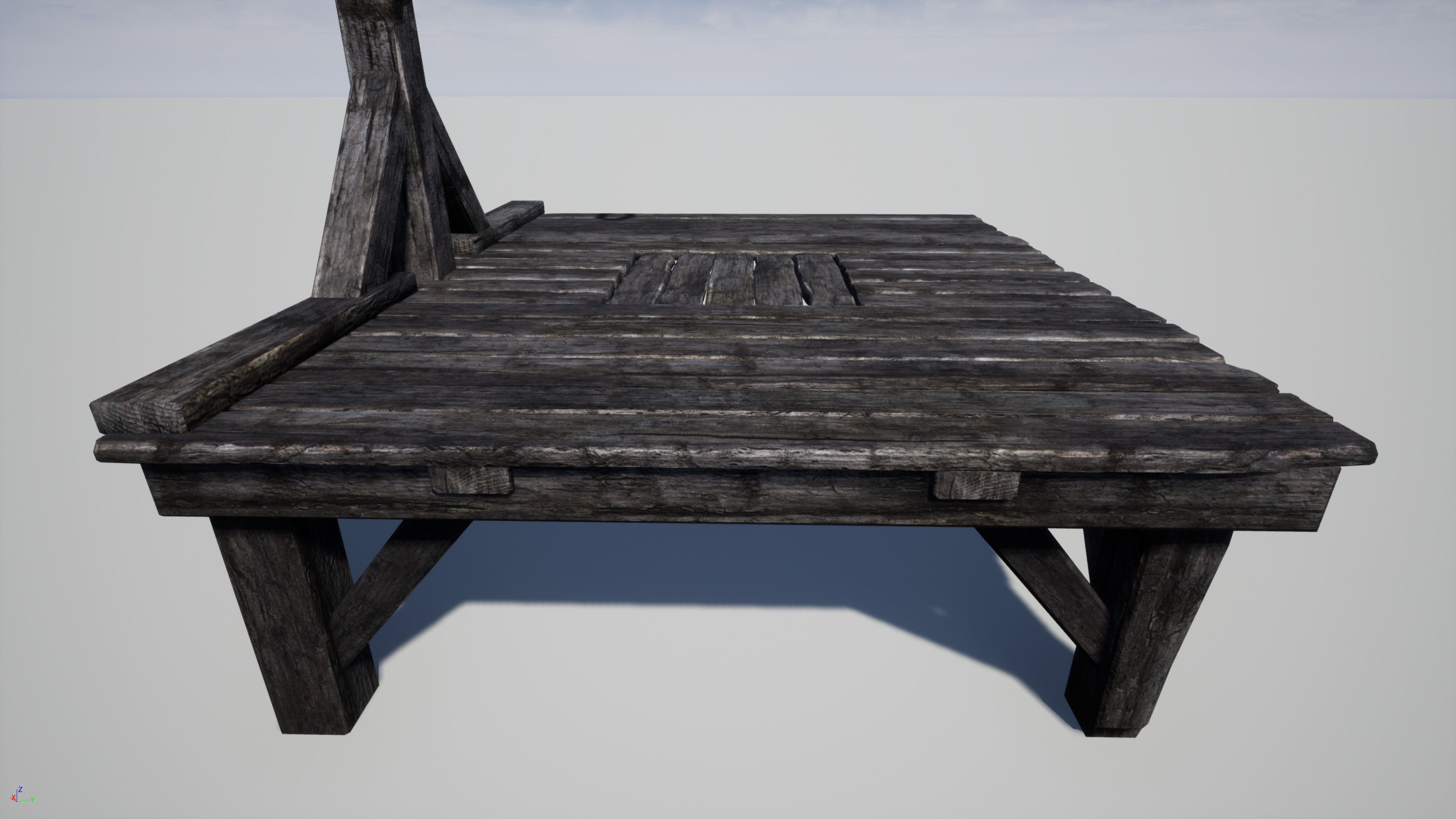 Medieval Gallows Low-poly 3D model_3